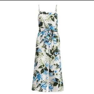 Banana Republic tropical print wide leg cropped jumpsuit